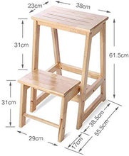 Mirui Sgabello Legno Folding Passo Sgabello Sgabello Scala Domestica scaletta Pieghevole di Legno di Gomma a Doppio Uso Multifunzionale Risparmiare Spazio, Peso 120kg Bearing