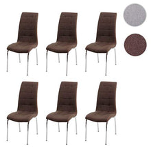Mendler Set 6X sedie Sala da Pranzo Design Moderno HWC-F29 Tessuto Ecopelle Marrone