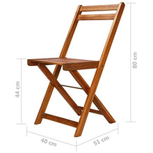 Festnigh Set 2 pz Sedie da Giardino Pieghevoli in Legno Massello di Acacia 40x51x80 cm