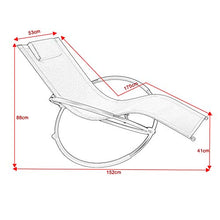 EUGAD Set di 2 Poltrone Sdraio a Dondolo Sedia a Sdraio Relax da Giardino Balcone con Poggiatesta e Braccioli Tubi in Ferro Grigio 0002TY-2