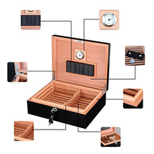 Cigar Humidor, Portatile Cigar Humidor di Legno Solido Legno di Cedro Portasigari può Contenere Circa 50 (340 * 270 * 110Mm)