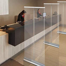 Schermo divisorio Anti-starnuto, Banner Roll up Trasparente, 80 * 200cm Tutto in Lega di Alluminio, Stand Alone, per Scrivanie, Nail Salons, Ristoranti e Bar