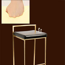 YS Sedia Sgabello da Bar Sedile da Bar, Sedia da Pranzo in Pu con Struttura in Metallo Semplice Creativa Nordica,Nero,55 cm (24,6 Pollici)