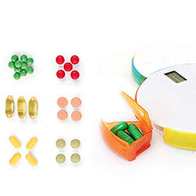 Scatola per pillole portatile, portapillole con timer sveglia Pill Dispenser, per Pillole Vitamin Olio di Pesce Aiuta gli anziani,Rosso