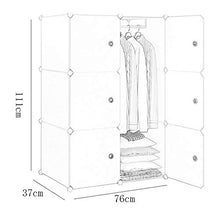 Locker 3-Gitter Armadio Armadio Appendere Organizzatore Plastic Storage Ripiani 6 Porte Vestiti Robusta Home Camera Blu 76X37X111CM MUMUJIN