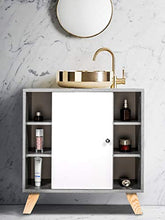 EUGAD Mobiletto Sottolavabo Sottolavello Armadietto sotto Lavandino per Bagno con Anta in Legno 0119WY