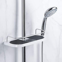 Mensola per Bagno Vassoio, Mensole Angolare per Doccia da Appendere, con 6 Rondelle e Ganci Supporto Rimovibile per Asta della Doccia 19mm-25mm (1Pezzi)