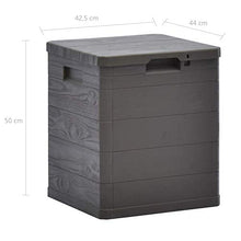 BIGTO - Scatola portaoggetti da giardino in plastica (con struttura in legno), 42,5 x 44 x 50 cm (L x P x A), marrone
