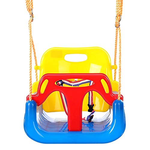 jjff Sedia a Dondolo 3 in 1 per Bambini, Sedia a Dondolo Elastica per Bambini da Esterno, Sedia a Dondolo con Schienale Alto Staccabile per Parco Giochi al Coperto