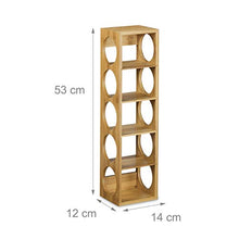 Relaxdays 10020332 Cantinetta Porta Vino/Cantinetta per Vino in Legno, Stile Accattivante, Compatta, Orizzontale, 12 X 14 X 53 cm, Marrone Chiaro, cartone