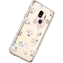 Herbests Cover Case compatible con Samsung Galaxy J4 2018 Custodia Silicone Trasparente Cover Slim Soft Back Case Belle Colorate Dipinto Custodia Crystal Clear TPU Silicone Cover,Rosa#07