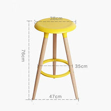 Gymqian Sgabello da bar in legno massello per uso domestico Sgabello da bar moderno e minimalista in stile nordico Sgabelli da bar Eames Chair Chair j/Gelb