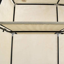 Tidyard Armadio con Scomparti e Aste,Armadio Camera da Letto,Scarpiera Armadio Salvaspazio Crema 150x45x175 cm in Tessuto