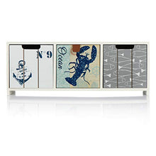 com-four® Comò mini con 3 cassetti - mobile in legno dal design marittimo - mini mobile per riporre gioielli, cosmetici e piccoli oggetti (1 pezzo - 33x10x12-3 cassetti)