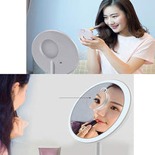 WYLILZI-Home Specchi da Tavolo Specchi da Bagno Specchio Trucco LED con 3 Punti Luce e 5X Specchio ingranditore specchietto cosmetico da appoggio dimmerabile USB Specchi