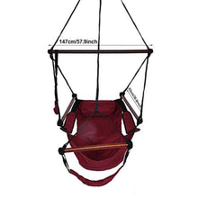 Poltrona Sospesa da Giardino, Sedia Pensile Sospesa Amaca a Poltrona Sospesa Altalena Trama in Tessuto Regolabile con Portabicchieri Sostegno Trasversale Carico Fino a 150 kg(Rosso)