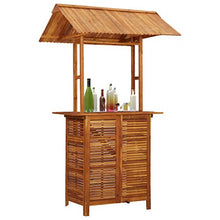FAMIROSA Tavolo Bar Esterno con Tetto 122x106x217cm Massello di Acacia