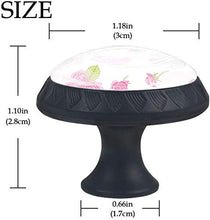 Modello di rose rosa con strisce Pomelli per Porta Set di 4 Pomelli per Mobili Manopole per Cassetti Cucina Armadio Vetro