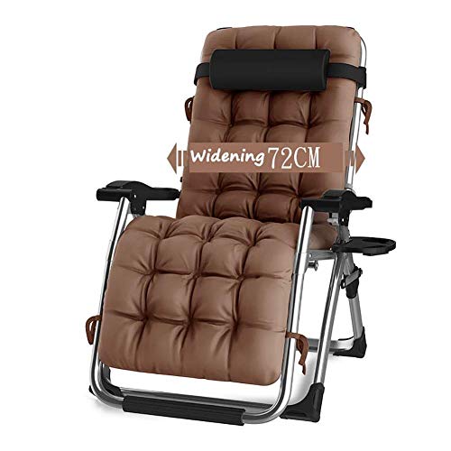 Sywlwxkq Sedia da Giardino reclinabile in casa e all'aperto Lettino Prendisole Pieghevole con Cuscini Zero Gravity Patio Camping Sedia Portatile Regolabile Supporta Fino a 200 kg