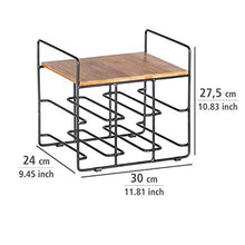 WENKO Scaffale portabottiglie di vino Loft - Scaffale portabottiglie, supporto per bottiglie da vino con ripiano, Bambù, 30 x 27.5 x 24 cm, Marrone