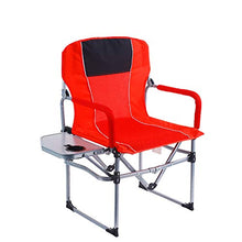 XER Sedia pieghevole da campeggio, pratica e portatile, leggera e resistente, con portariviste e portabicchieri, per piscina, patio, cortile, salone di bellezza, ufficio, rosso