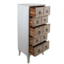 Vidal Regalos Mobile cassettiera Sinfonier bianco legno 5 cassetti design rustico antico 115 cm