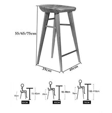YS Sedia in Legno Massello Sedia per il Tempo Libero Seggiolone, Sedile Sedia da Bar Caffetteria Negozio Di Tè Al Latte Bancone Bar Sgabello da Bar,un,65 cm