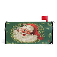Retro Babbo Natale Natale Ghirlanda postale Cover Magnetica Inverno Natale Verde Grande Posta Casella Involucri Giardino Cortile Decorazione Casa Oversize Dimensioni 64,8 cm x 53,3 cm