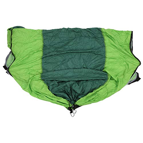 DAUERHAFT Amaca in Tessuto con Paracadute ylon con zanzariera, per Viaggi in Campeggio all'aperto(Dark Green And Fruit Green)