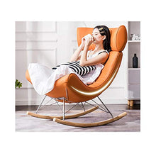 XinQing-Sedia a Dondolo Sedia a Dondolo reclinabile Nordico Balcone di Lusso Soggiorno Giardino Courtyard Tempo Libero Tempo Libero Divano, Arancia 87x74x101cm