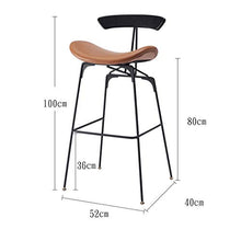 LIYONG Metallo bancone Sgabelli Altezza Bar Sgabelli Interni Esterni Patio Dining sedie di Metallo Curvo Schienale Curvo Ammortizzatore di sede (Brown)