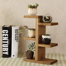 ZYLE Decorazione a 3 Ripiani in Legno massello con 3 Ripiani for Fiori Flower 20 * 10 * 34,5 cm