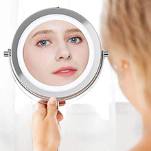 Specchio cosmetico Illuminato, Specchio cosmetico con ingrandimento 1X / 10X Specchio cosmetico Portatile Rotazione a 360 Gradi a Batteria