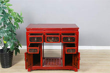 Yajutang - Credenza dipinta a mano, colore: rosso