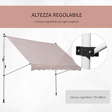Outsunny Tenda da Sole a Bracci con Manovella, Struttura Telescopica in Metallo e Parasole in Poliestere 300x150cm