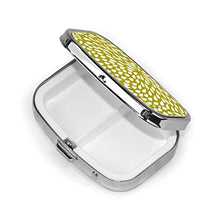 Scatola quadrata per pillole medicinali con fiori cachemire in Chartreuse verde e bianco moda pillola organizer da viaggio pillole dispenser per vitamine integratori