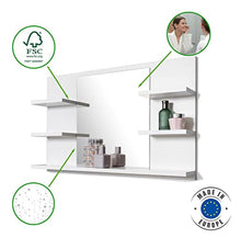 DOMTECH, Specchio da bagno con mensola, bianco, specchio da bagno