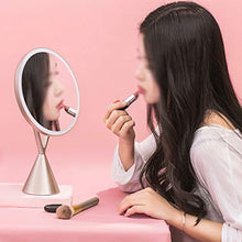 OMLTER Specchio Trucco con Rimovibile 5X Lente d'Ingrandimento, Portatile Pieghevole Desktop Bellezza Specchio con LED Luce, Ricaricabile Specchio Trucco per Dormitorio, Bagno, Hotel