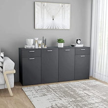 vidaXL Credenza Grigio Lucido 80x36x75 cm in Truciolato