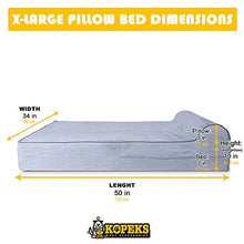 KOPEKS Jumbo XL, Letto ortopedico per cani in memory foam di alta qualità, doppio 17,8 cm, con cuscino e rivestimento rimovibile facile da lavare con fondo antiscivolo, fodera impermeabile inclusa