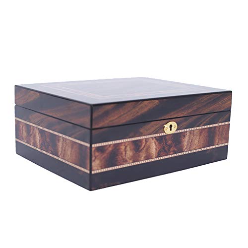 Umidificatori for sigari - Scatola di sigari for scatole di sigari a umido con umidità costante 60-70 Scatola for sigari di grande capacità con dimensioni: 300x240x125mm Cedro spagnolo contenitore di