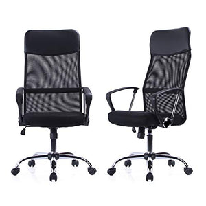 Exofcer Poltrona da Direttore Ergonomica Tessuto a Maglie annodate Meccanismo Inclinabile Sedia Girevole Sedia per Ufficio