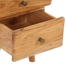 vidaXL Legno Massello di Acacia Comodino Mobiletto Tavolino Notte Cassettiera