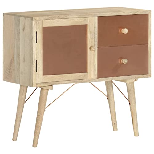 vidaXL Legno Massello di Mango Credenza Madia Mobile Armadietto Armadio Mobiletto Alto Portaoggetti Cassa Cassapanca Mobili 80x35x75 cm