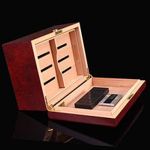 Minmin Temperatura Cigar Humidor Cedar Rose Red elettronico e umidità Meter 100CT Capacità Cigar Box, 340x245x155mm accessori del sigaro (Size : 340x245x155mm)