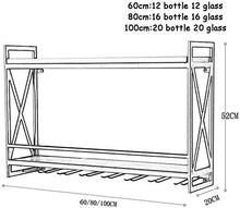 Classico Attaccatura del supporto di Wine 60/80 Bottle / 100 centimetri montaggio a parete del vino del metallo |Rack Glass |Mensola Holder Vino stand |Titolare Hanging Wine Glass ripiano Unità Organi