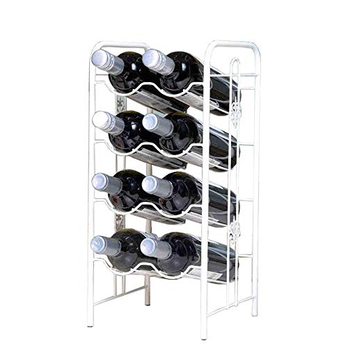 ShiSyan Wine Rack Wine scaffalatura for Bar Basement Cantina Cucina Sala da Pranzo Pieghevole Vino Bottiglie Holder Rack (Colore: Bianco, Dimensione: 22x23x48cm)