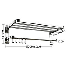 LYM &ripiano di stoccaggio Acciaio Inox Bagno Mensola, Pieghevole Wall Hotel Mounted Towel Rack tovagliolo di Bagno di immagazzinaggio Mensola Scaffale Scaffale di Finitura (Size : 50cm)