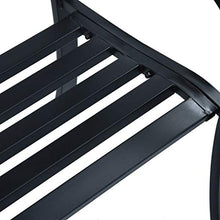 FAMIROSA Panchina da Giardino 125 cm Nera in Acciaio -7942