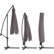 TecTake 403428 Ombrellone Parasole da Giardino (3,5M.), Protezione dai Raggi UV, Giardino Terrazzo Balcone, Grigio, incl. Telo di Protezione